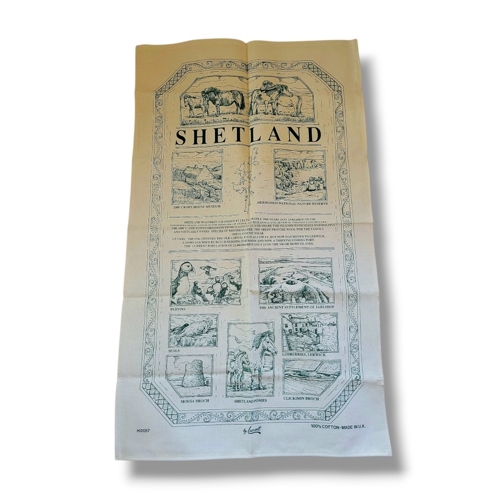 ✨️HP✨️Lamont | Vintage Traditional Scotland Shetland Illustrated Tea Towel